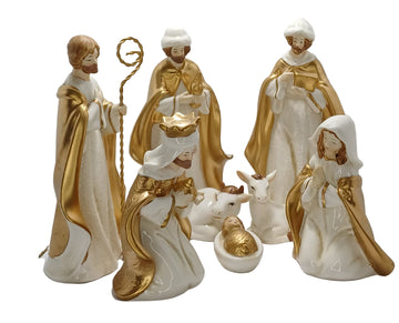 Natività in porcellana 8 pezzi cm 16