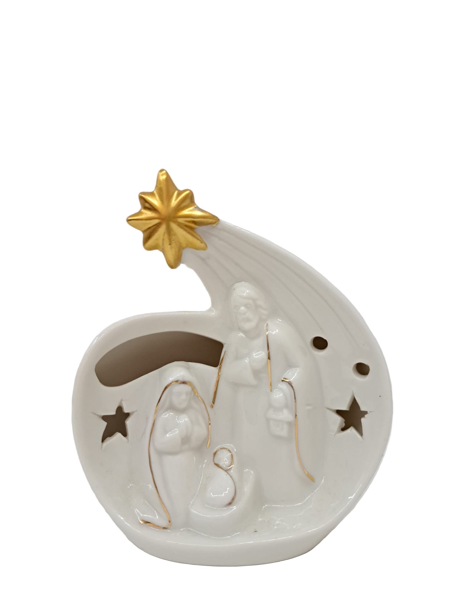 Natività cometa porcellana lucida con led