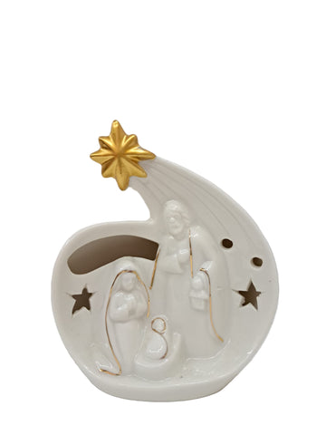 Natività cometa porcellana lucida con led