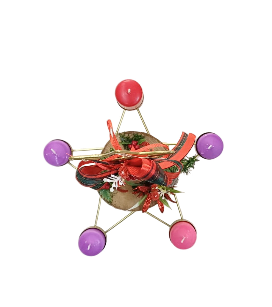Corona Avvento albero natale angelo rosso
