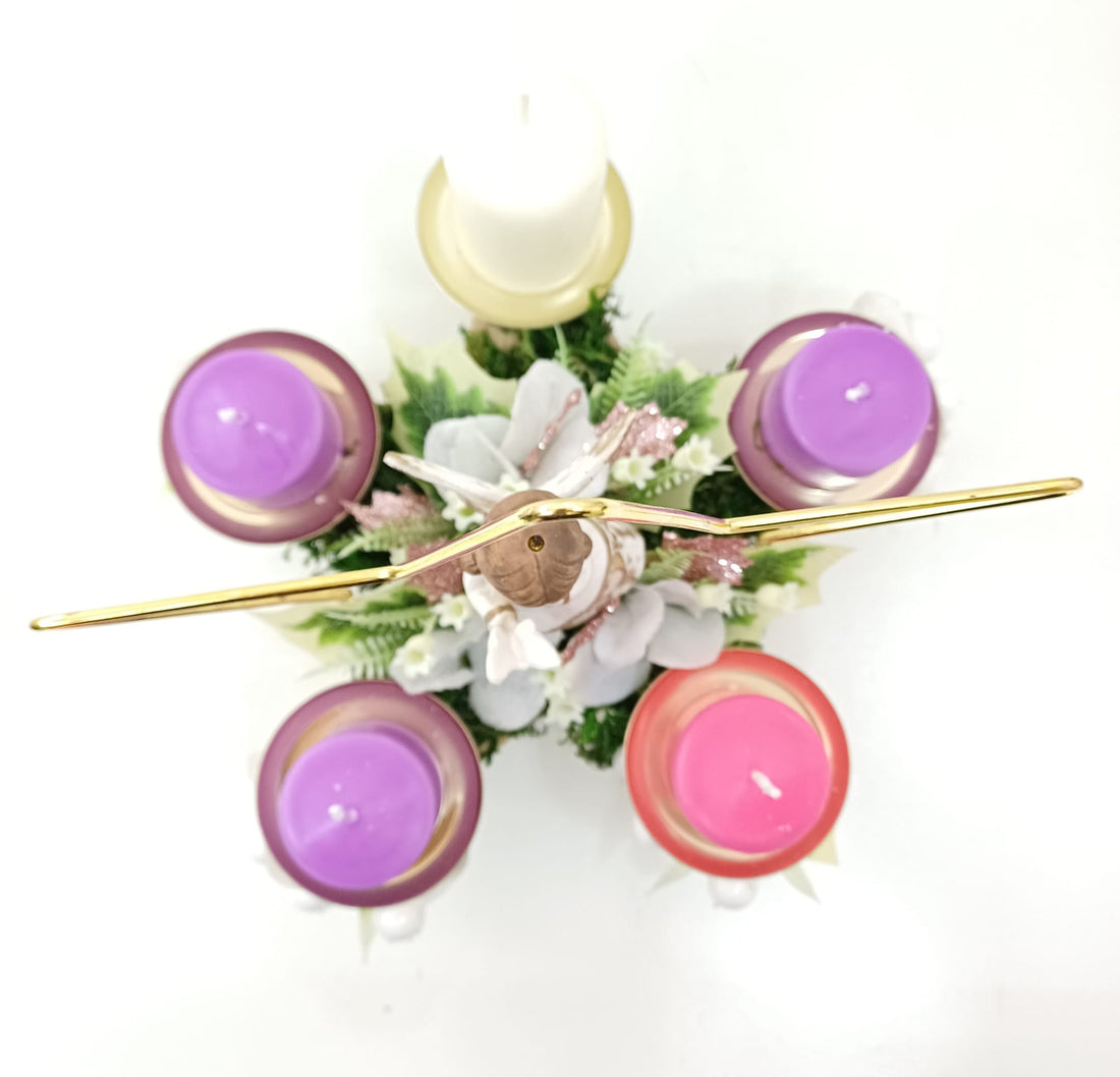 Corona Avvento stella con angelo