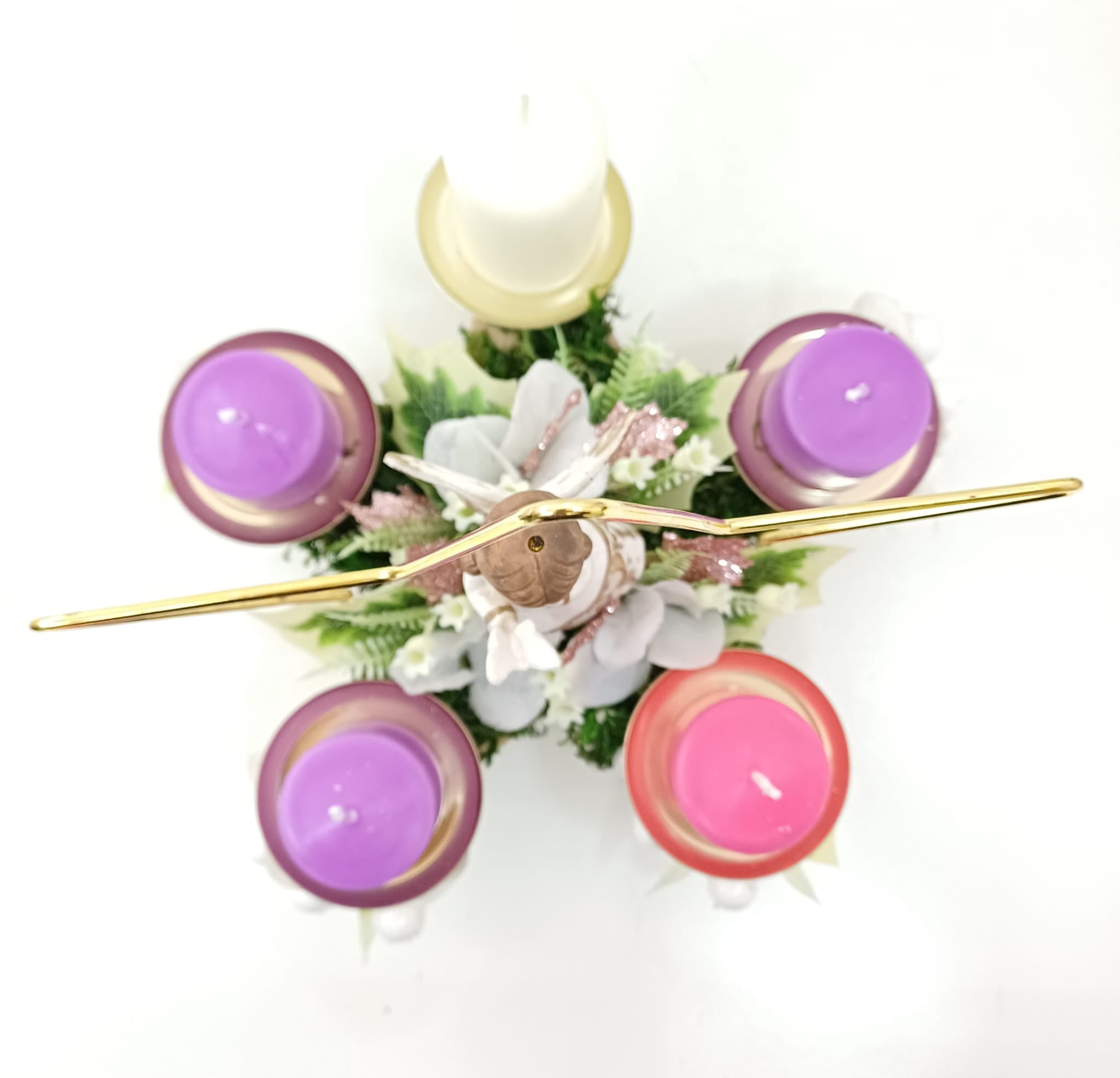 Corona Avvento stella con angelo