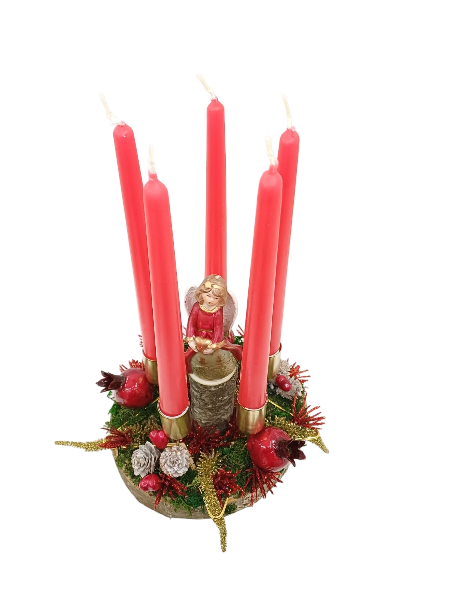 Corona Avvento con angelo e melograni