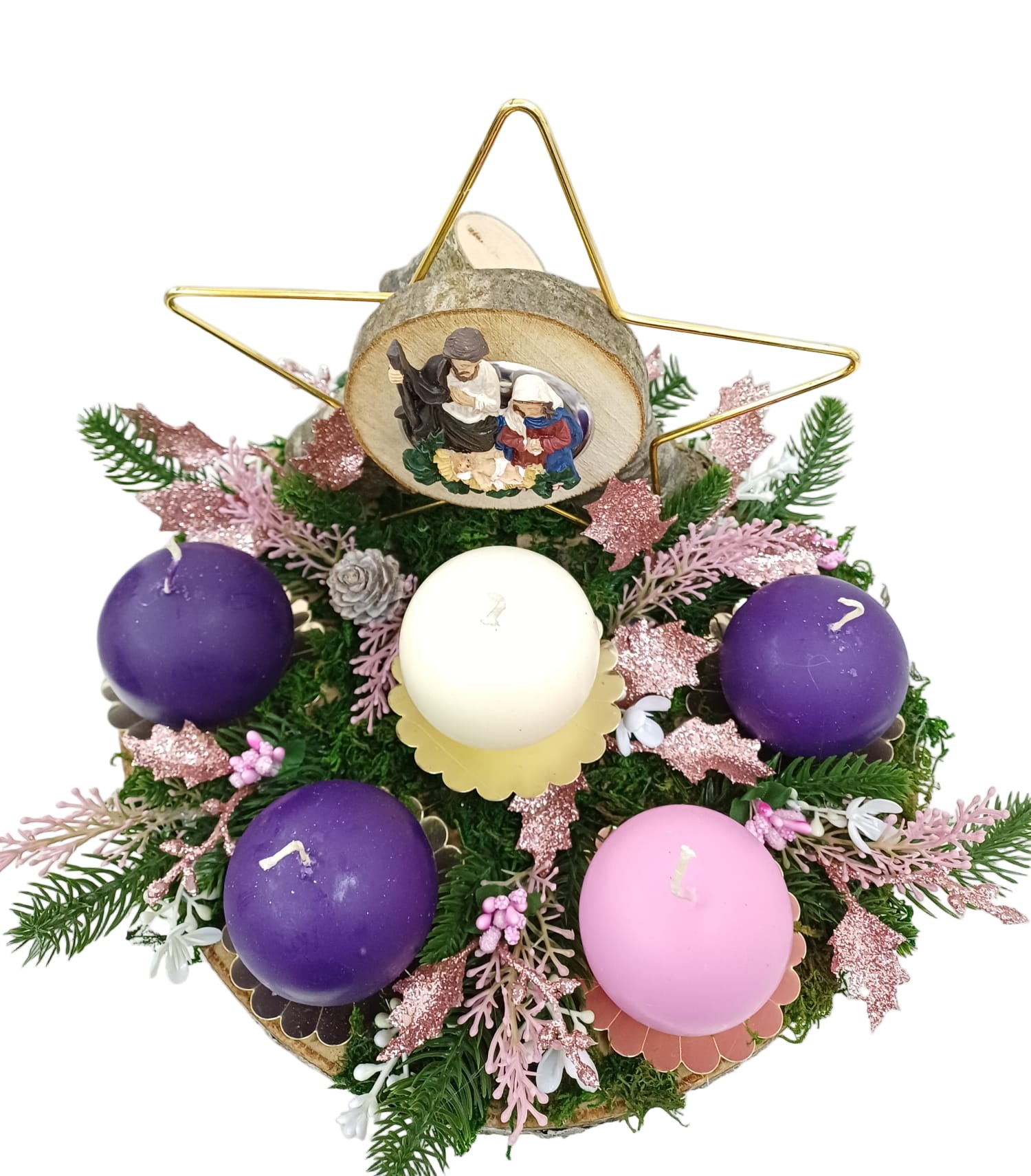 Corona Avvento con stella e calamita nativitàt