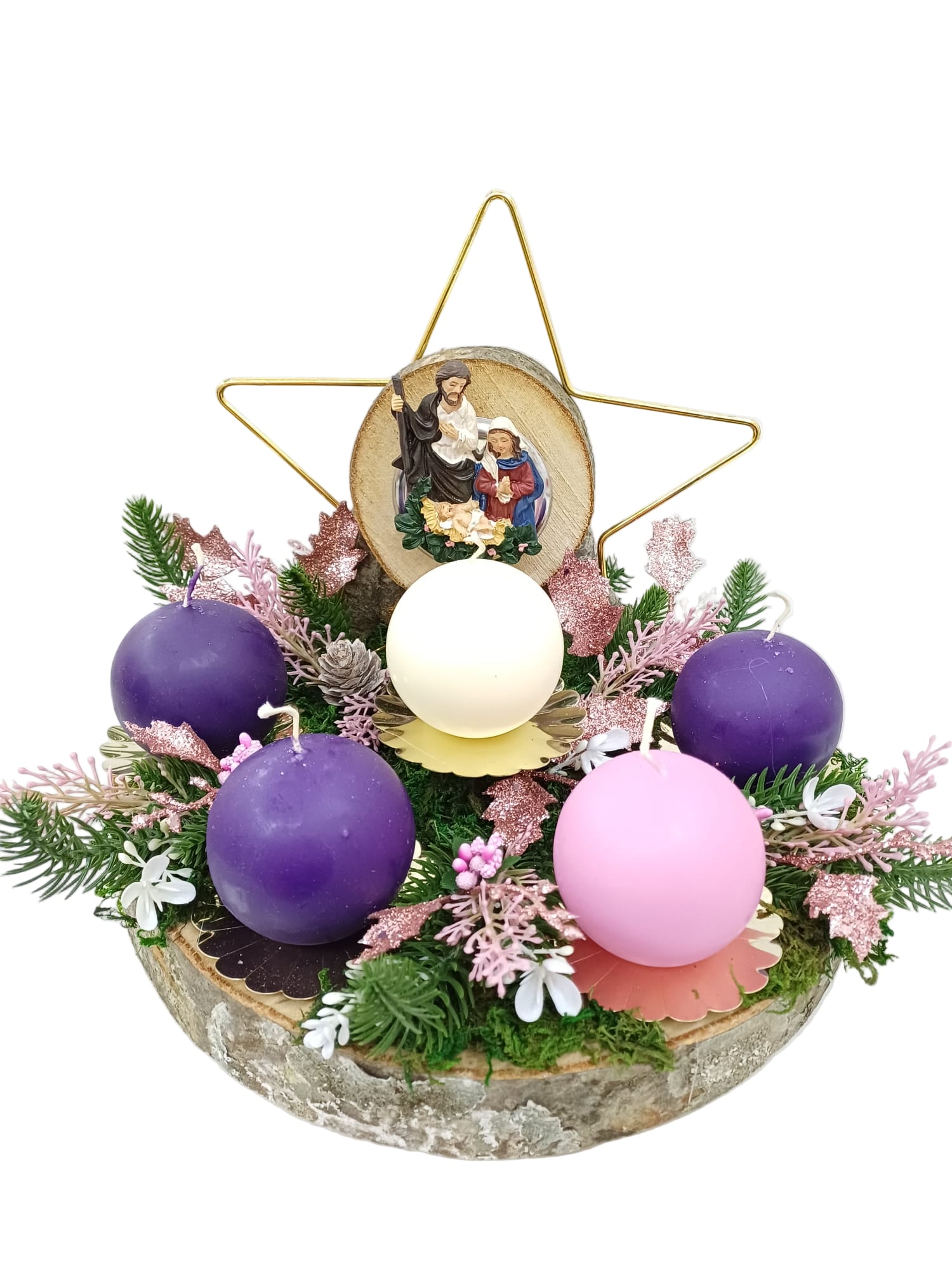 Corona Avvento con stella e calamita nativitàt