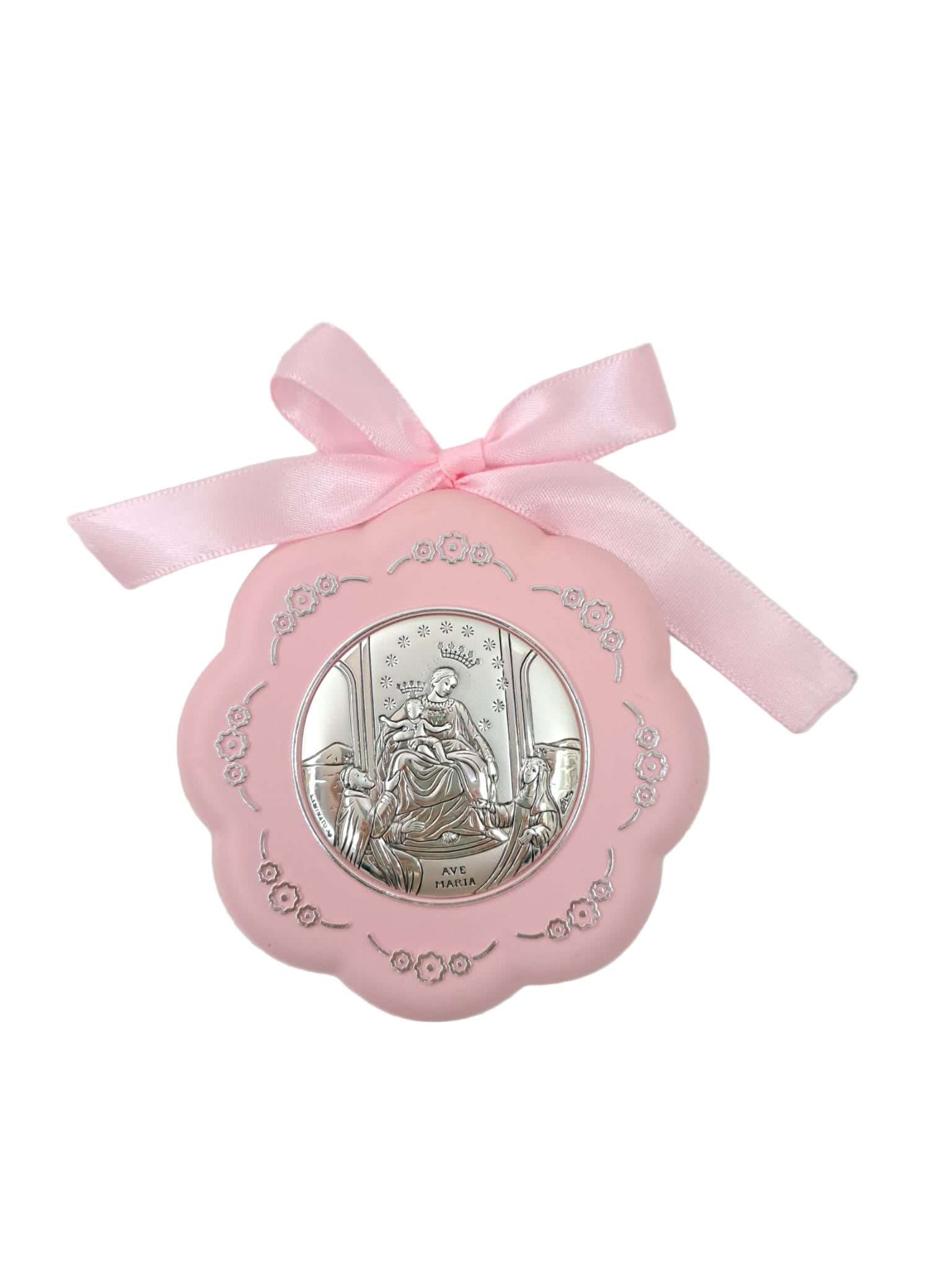 Medaglione culla fiore Madonna di Pompei