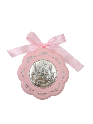 Medaglione culla fiore Madonna di Pompei