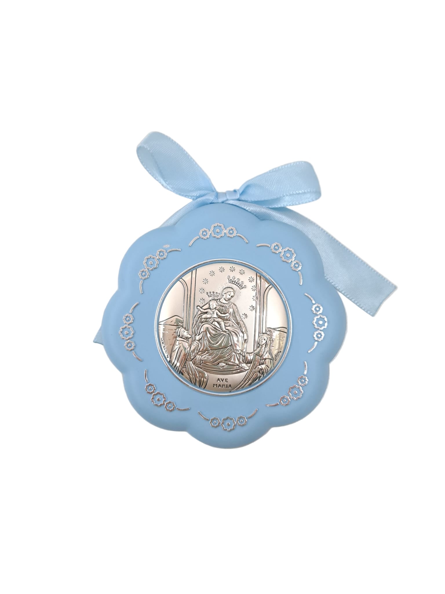 Medaglione culla fiore Madonna di Pompei