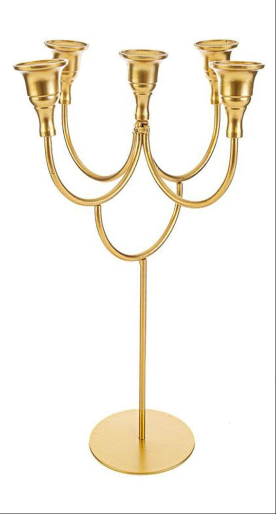 portacandela in metallo color oro