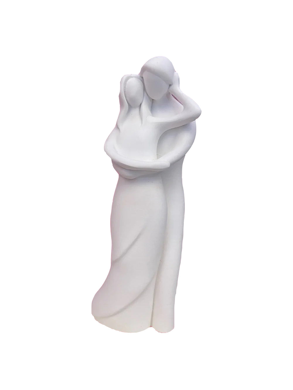 Statuetta coppia in resina bianca