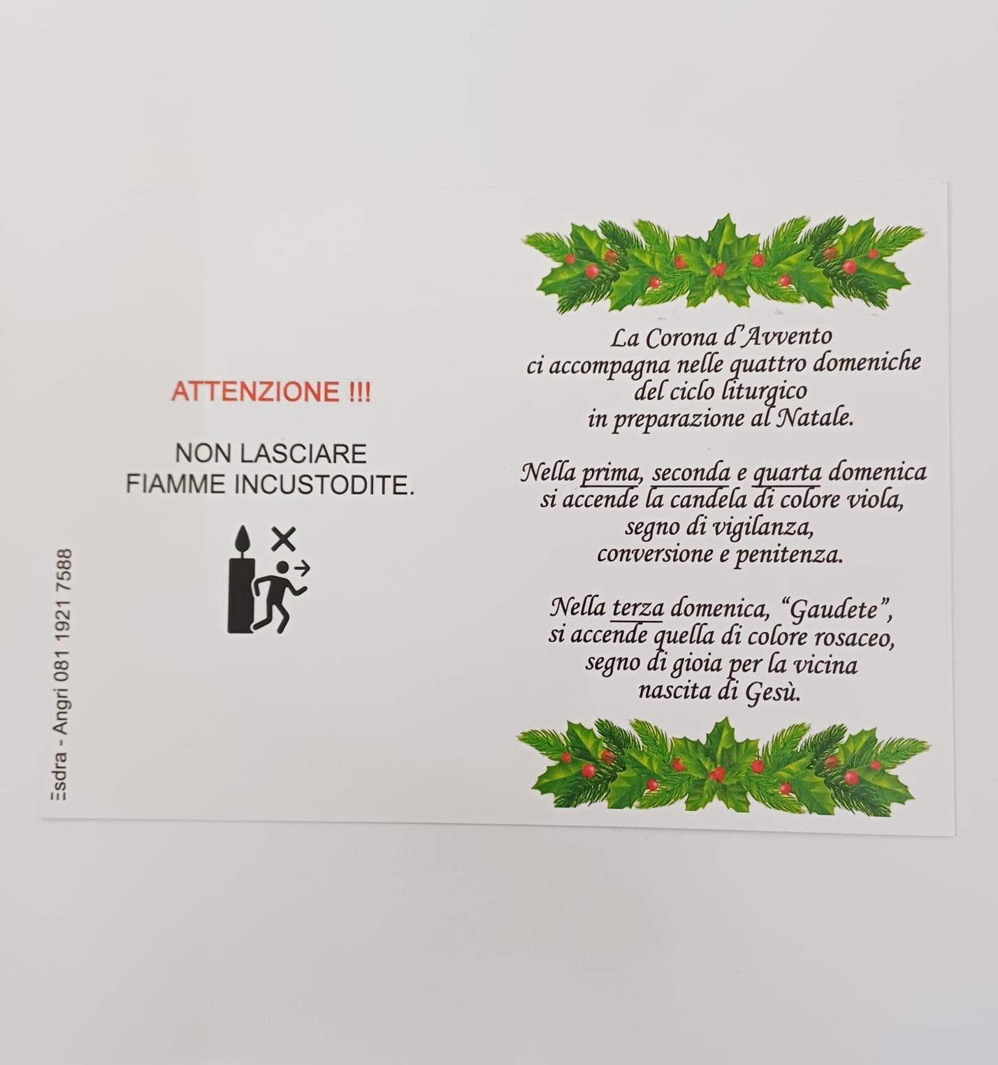 Corona Avvento albero dorato decoro rosso