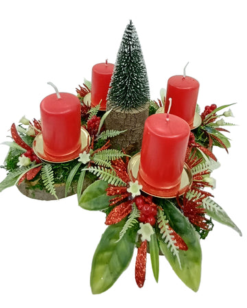 Corona Avvento 5 fette con albero