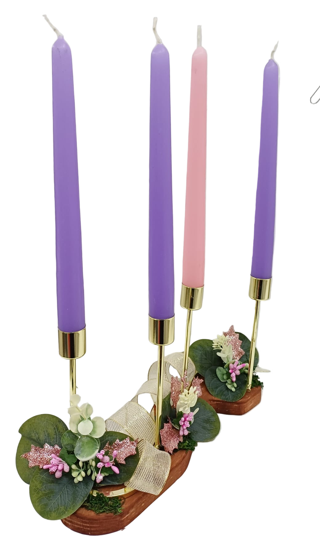 Corona Avvento decoro rosa