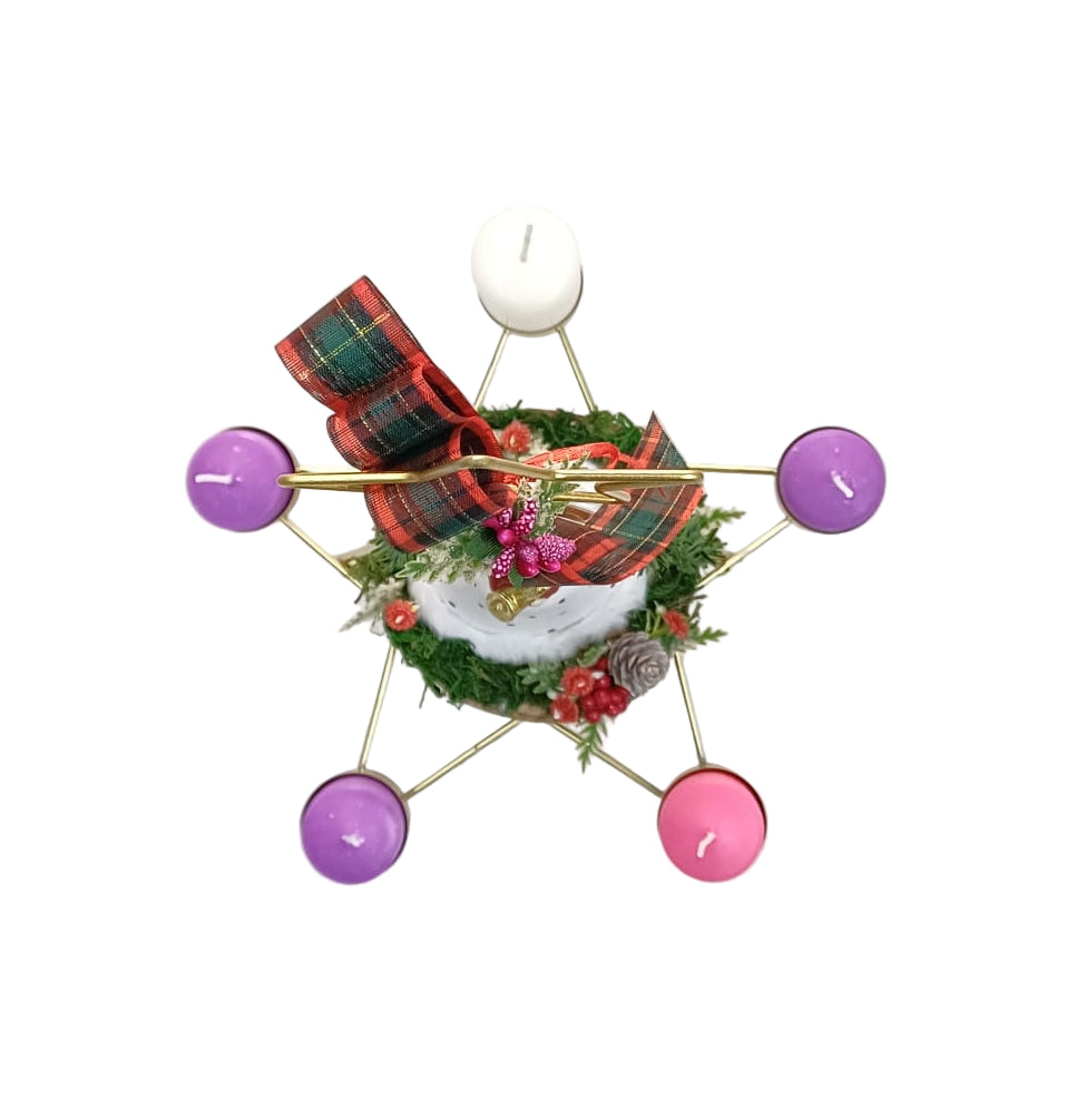 Corona Avvento albero angelo a pois