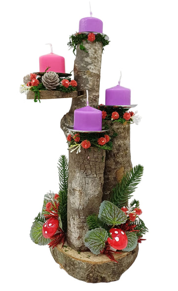 Corona Avvento tre tronchi