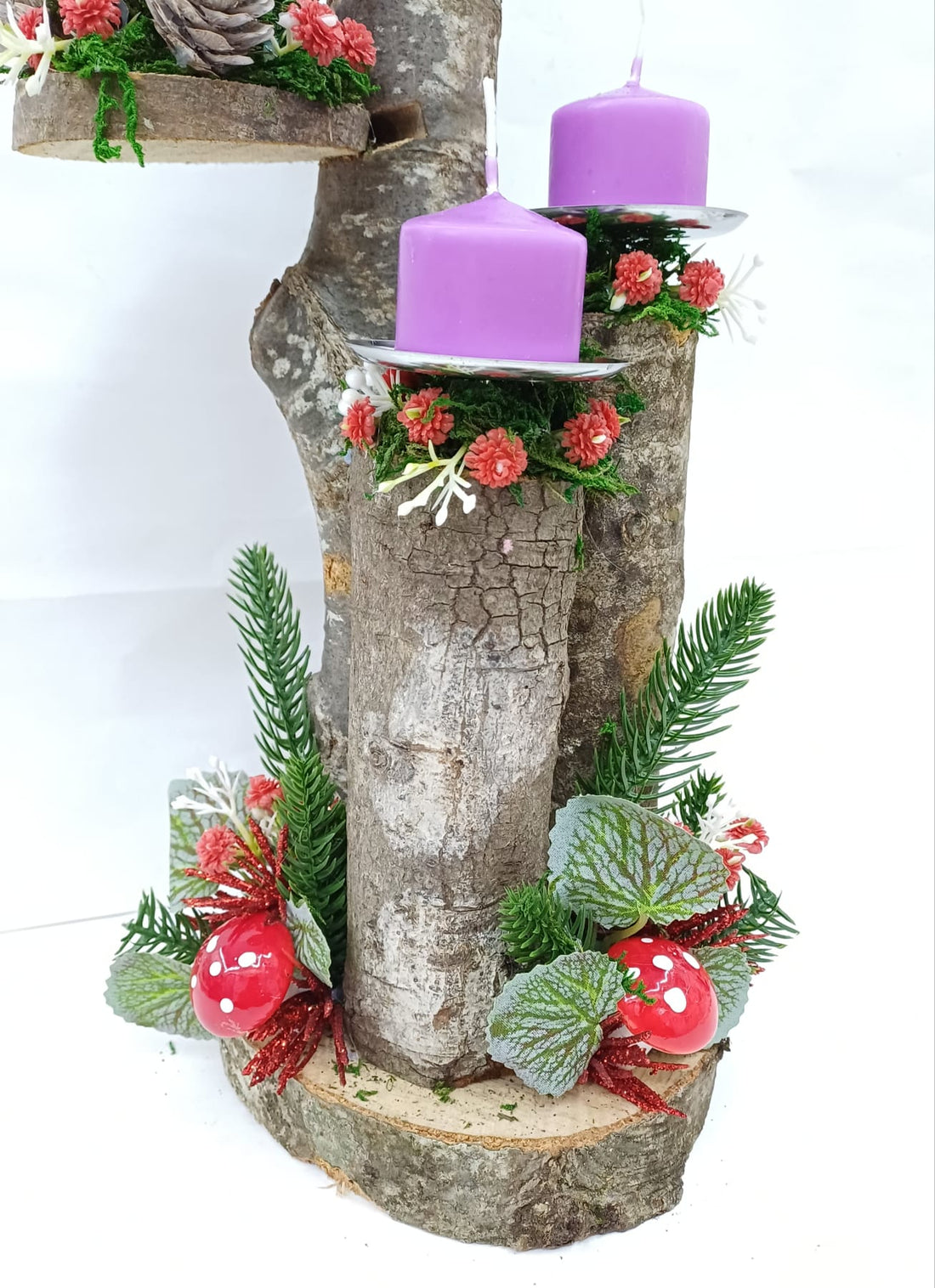 Corona Avvento tre tronchi