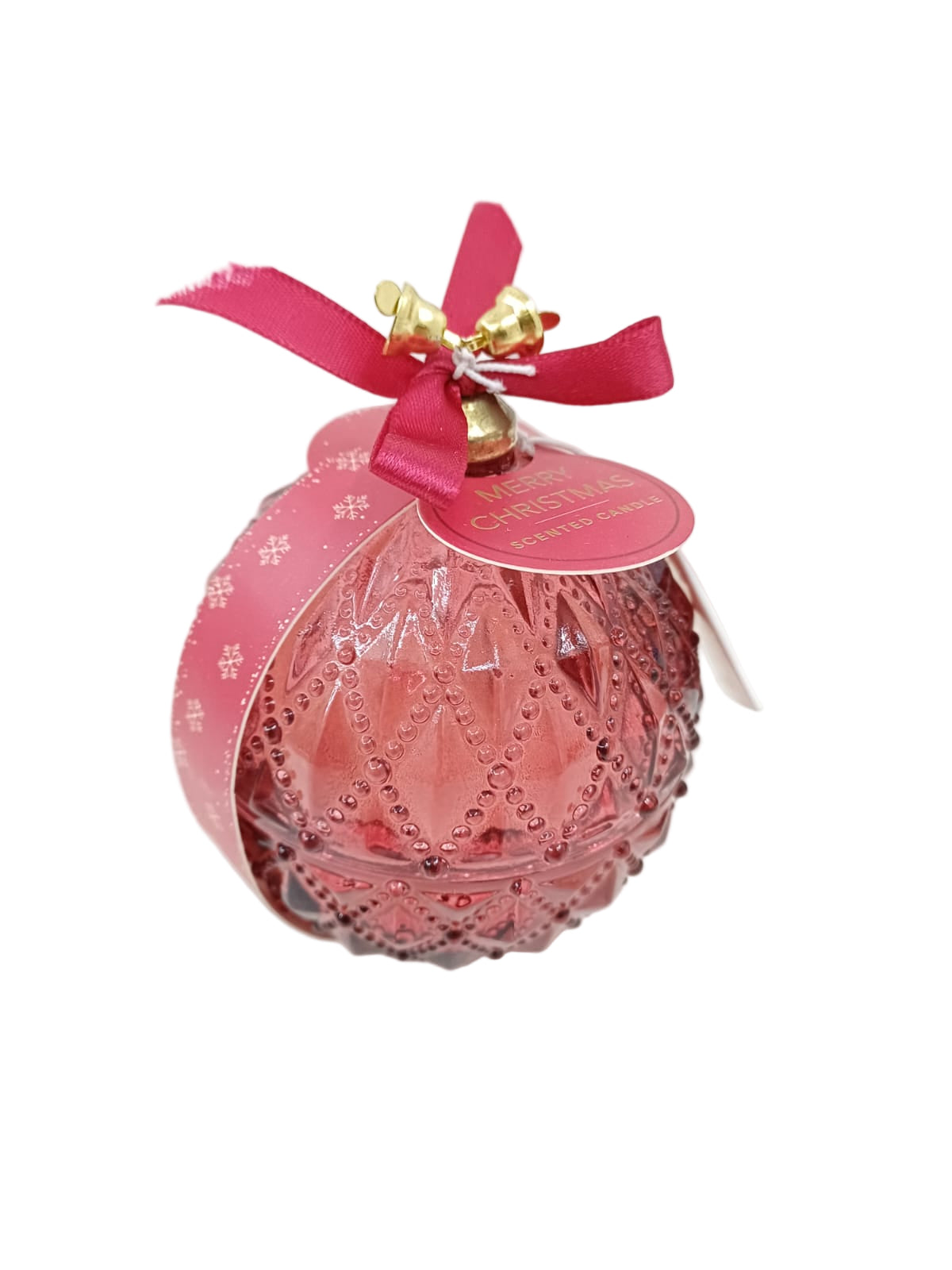 Candela scatola vetro natalizia cm 10