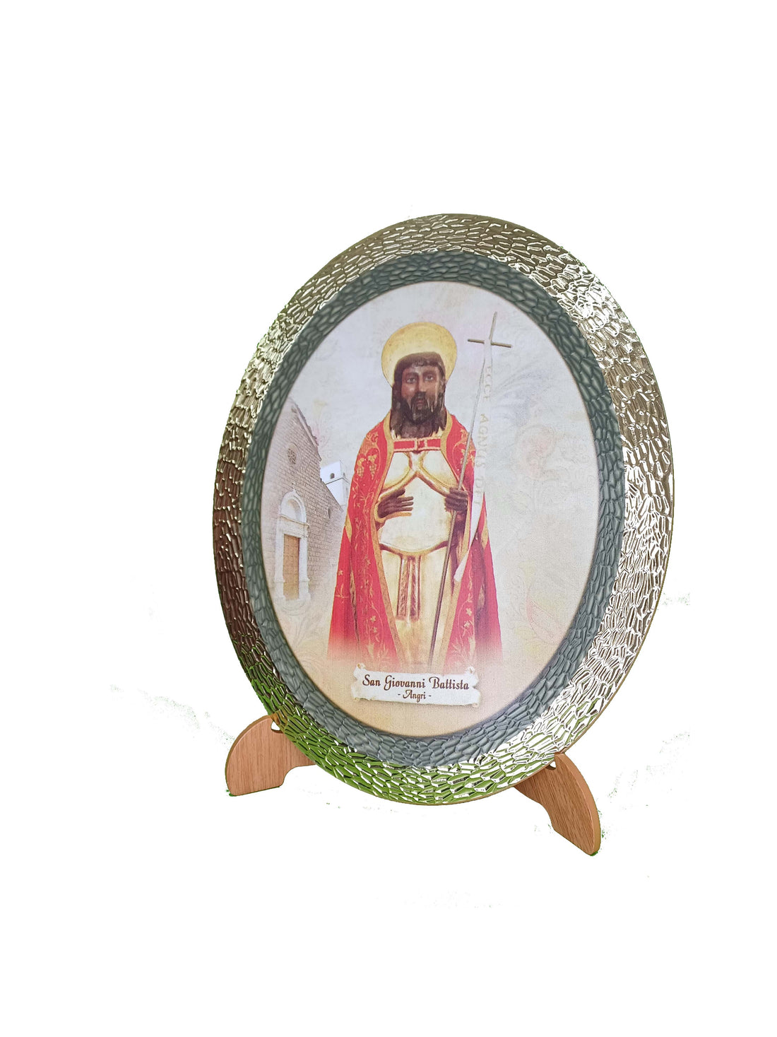 Quadro ovale San Giovanni Battista Angri cm 24