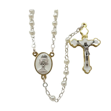 Rosario con crociera calice e croce smaltata