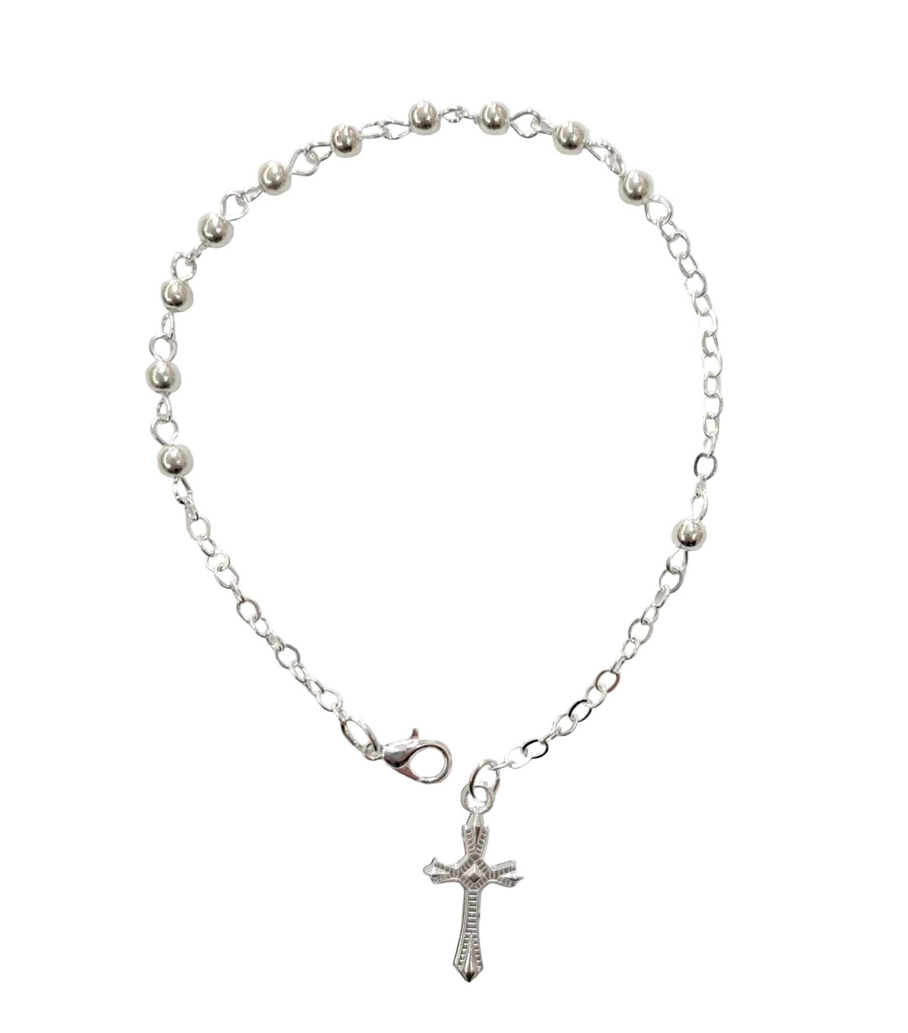Bracciale decina grani argentati
