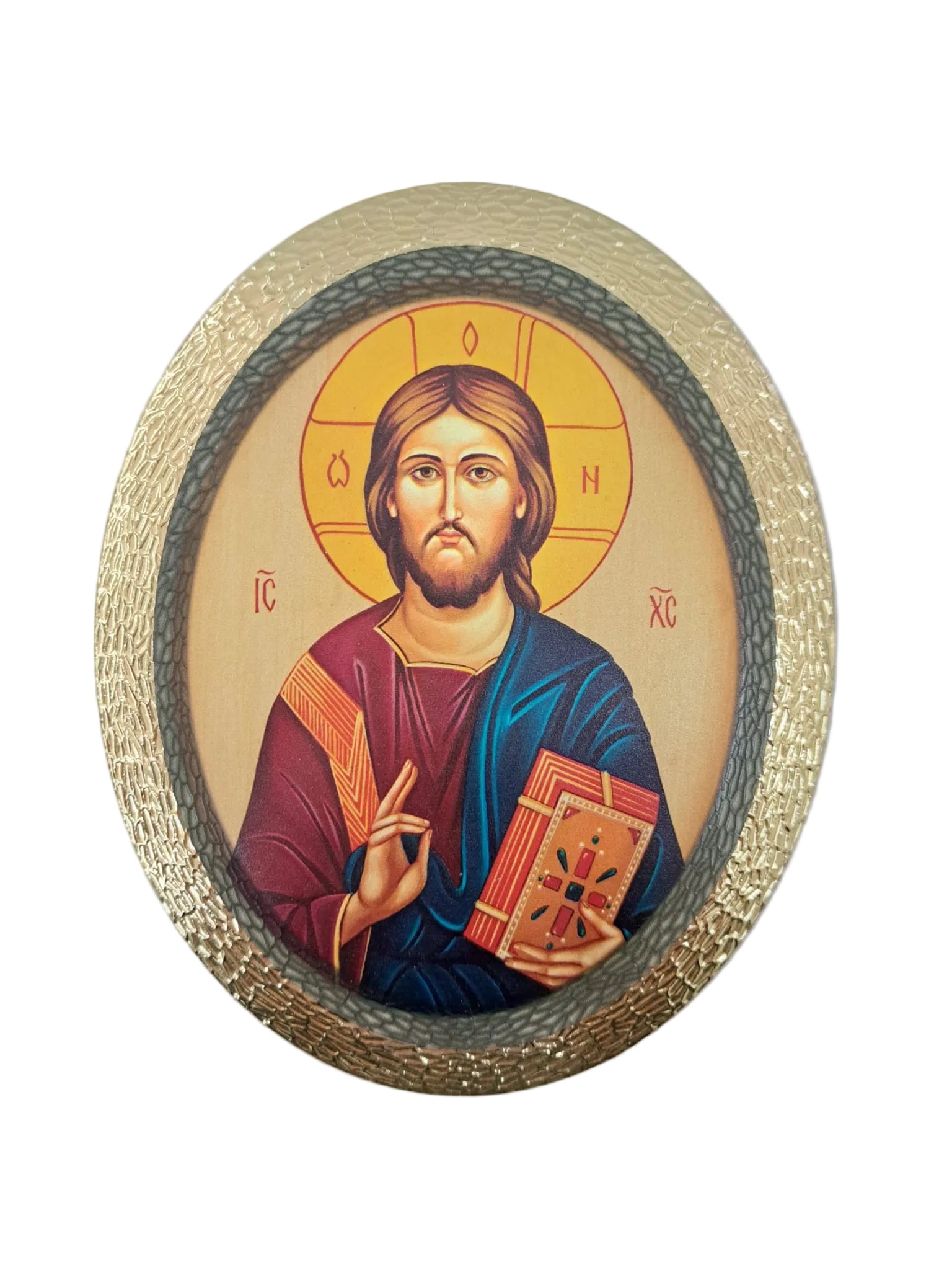 Ovale Cristo Pantocratore 14 cm