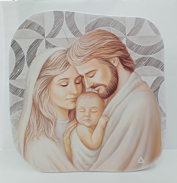 Capoletto sagomato Sacra Famiglia 33 cm