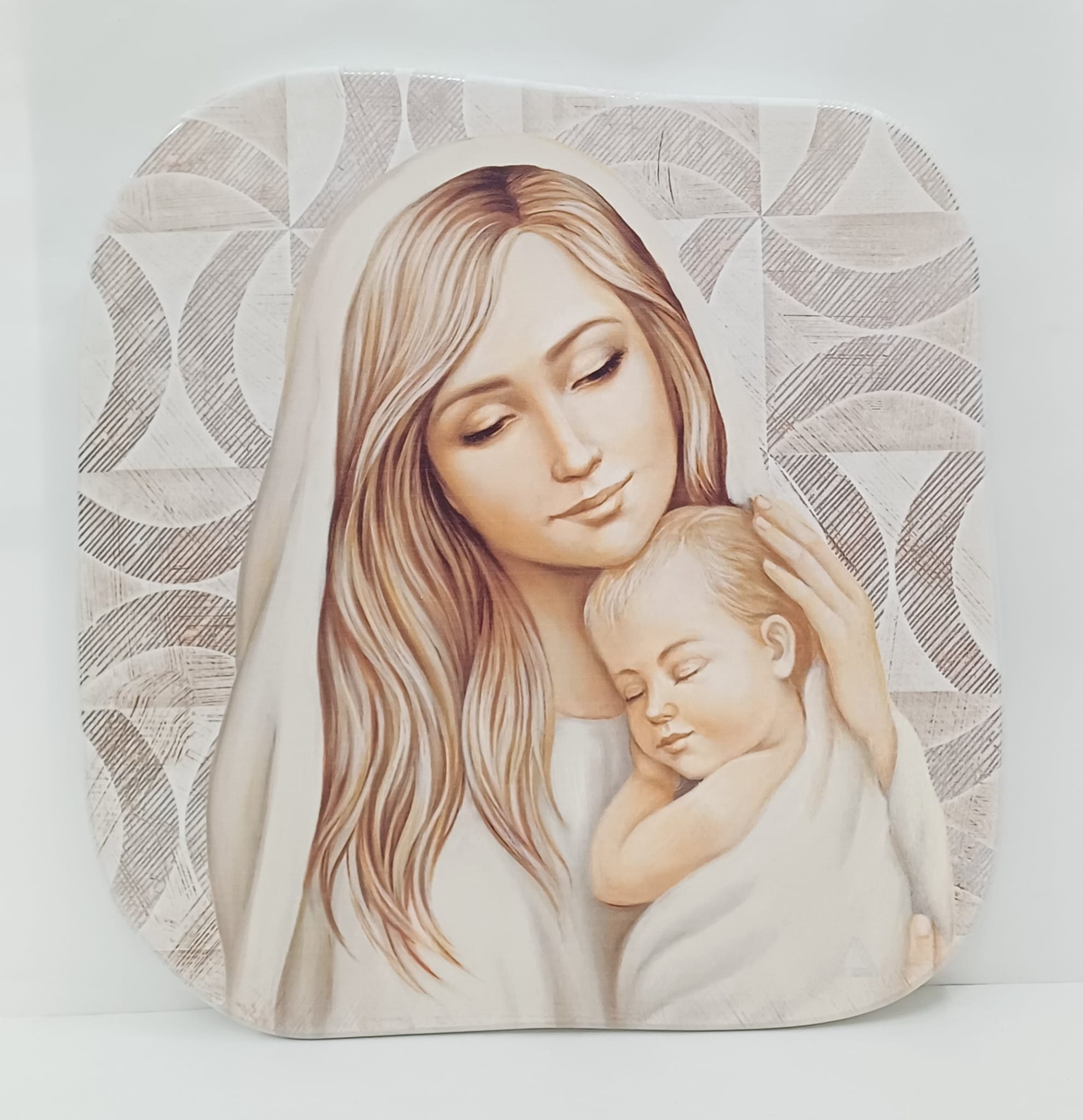 Capoletto sagomato Madonna con Bambino 33 cm