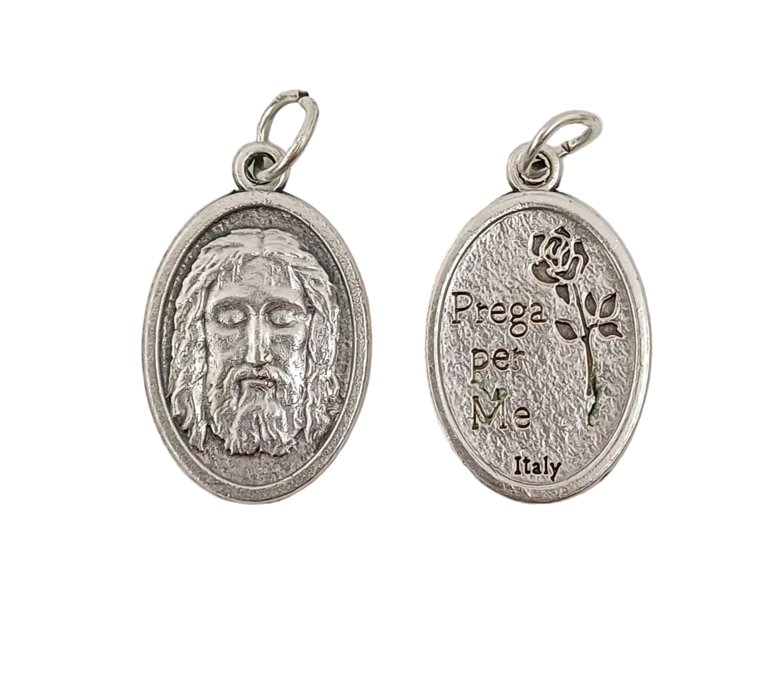 Medaglia Volto Santo in zama color argento