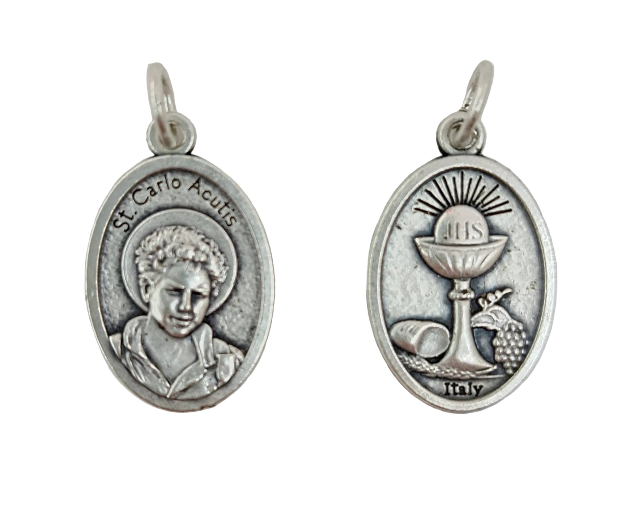 Medaglia San Carlo Acutis in zama color argento