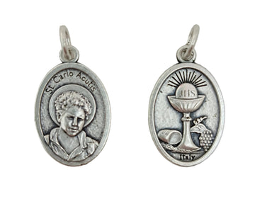 Medaglia San Carlo Acutis in zama color argento