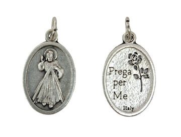 Medaglia Divina Misericordia in zama color argento