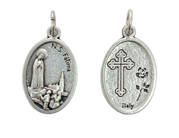 Medaglia Fatima in zama color argento