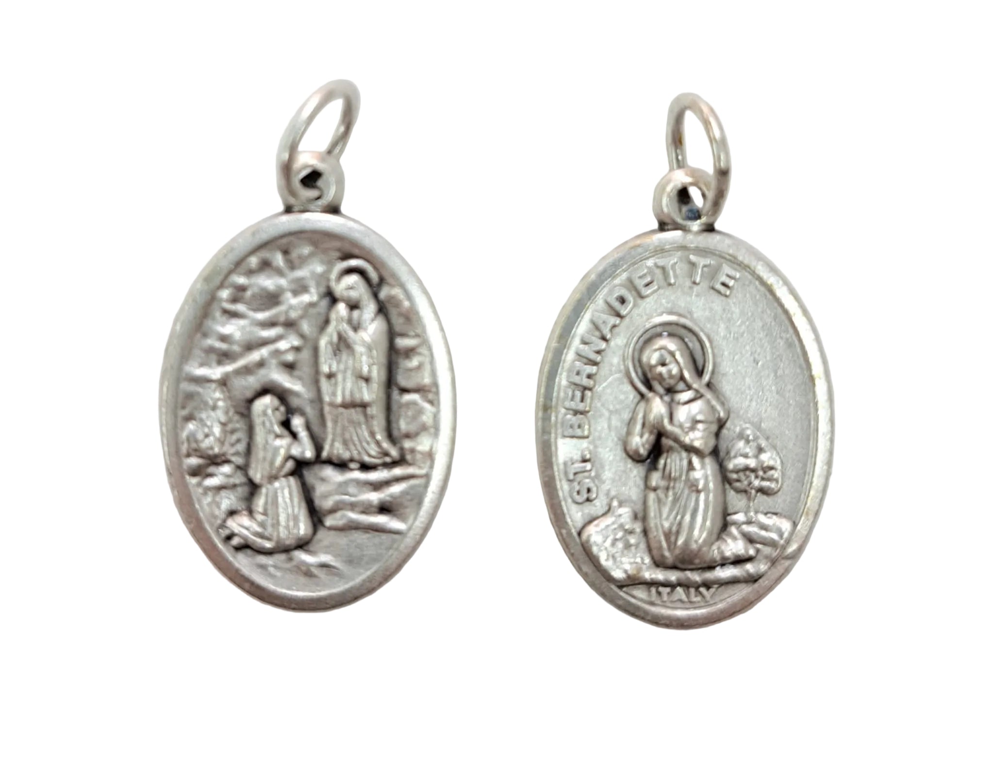Medaglia Lourdes in zama color argento