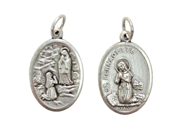Medaglia Lourdes in zama color argento