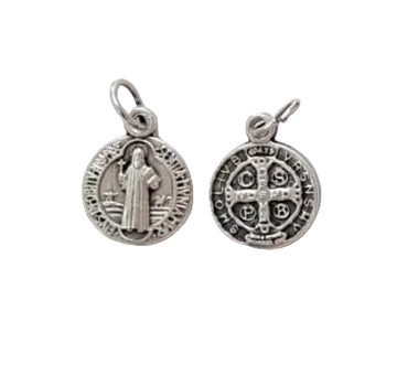 Medaglia San Benedetto 1,5 cm in zama color argento