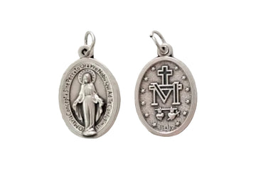 Medaglia Miracolosa 2,2cm in zama color argento