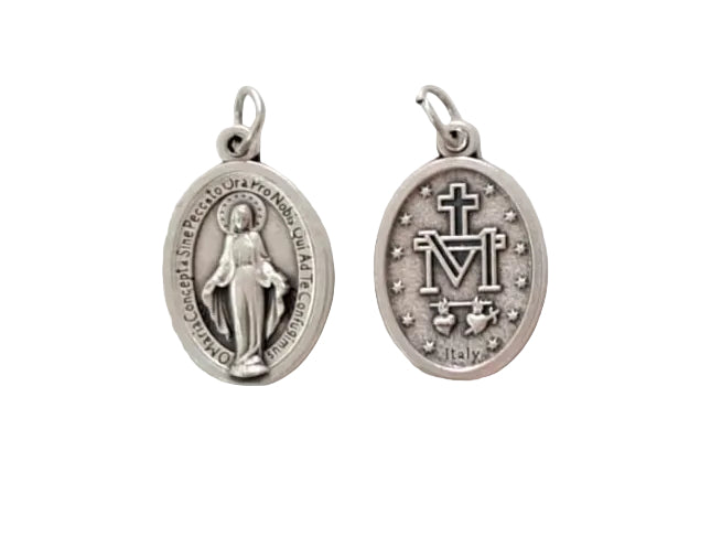 Medaglia Miracolosa 2,2cm in zama color argento