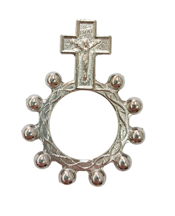 Anello rosario basco in metallo color argento