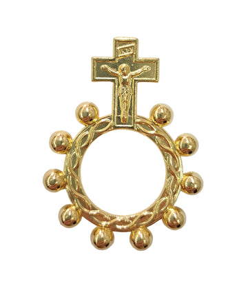 Anello rosario basco in metallo color oro