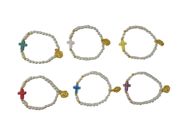 Bracciale con perline e croce
