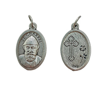 Medaglia San Charbel in zama color argento