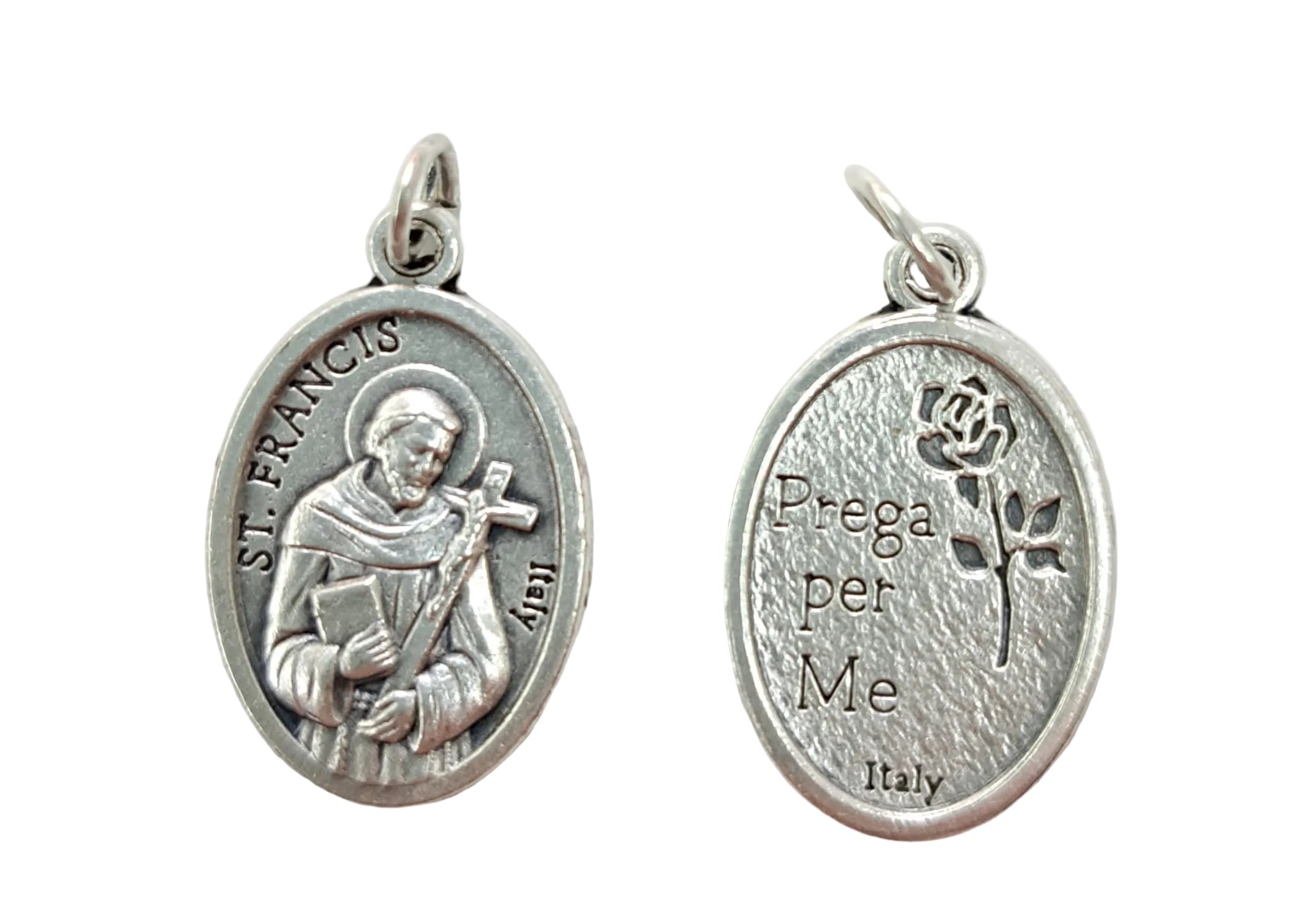 Medaglia San Francesco in zama color argento