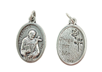 Medaglia San Francesco in zama color argento