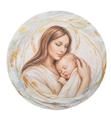 Quadro tondo Madonna con Bambino