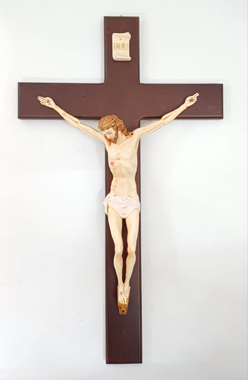 Crocifisso legno scuro h 37