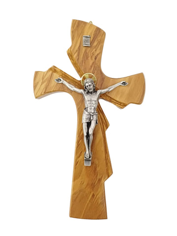 Crocifisso  in legno ulivo stilizzata