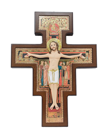 Croce San Damiano con corpo in rilievo 25 cm
