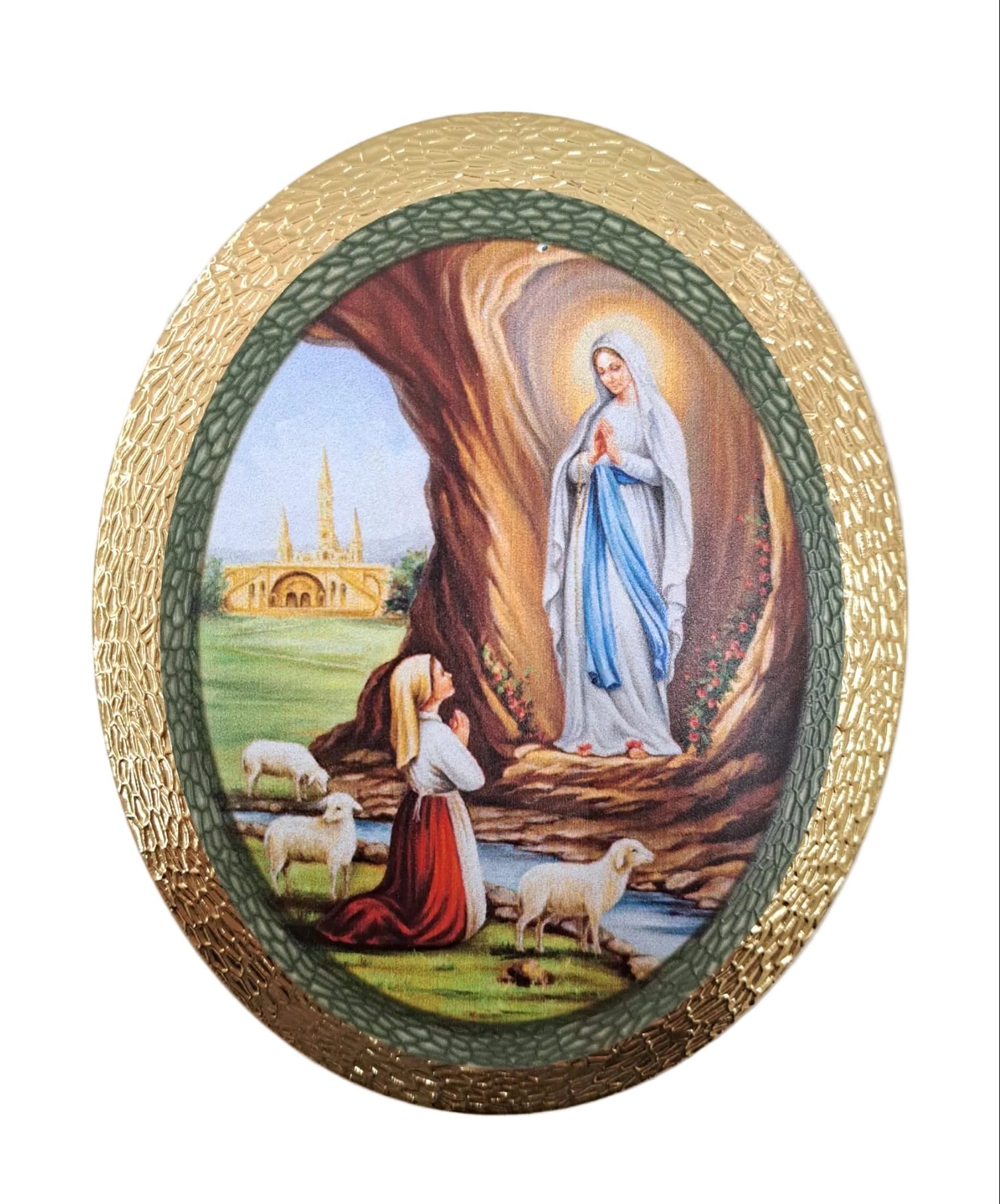 Ovale Madonna Lourdes 14 cm
