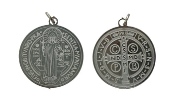 Medaglia San Benedetto 3 cm in acciaio