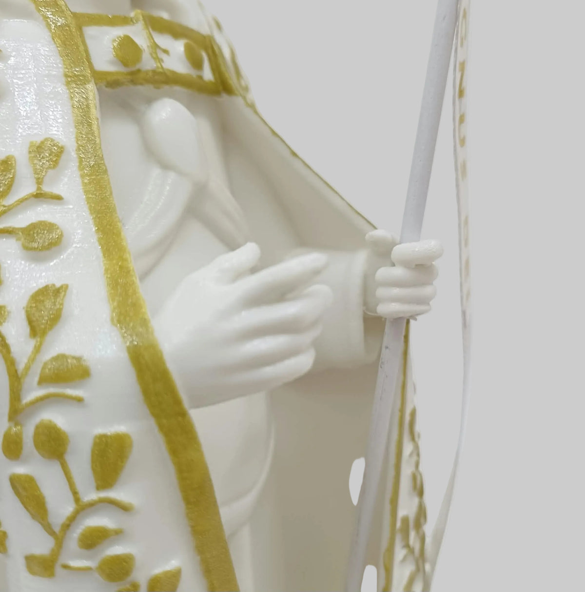Statua San Giovanni Battista Angri bianco con dettagli oro